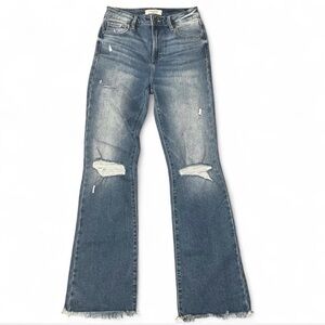 Hidden Distressed Frayed Hem Blue Denim Jeans Women’s size 27” 4/6